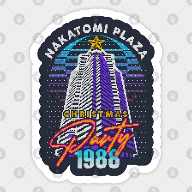 Nakatomi Plaza Christmas Party 1988 Vintage Sticker by wildzfreak